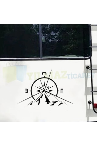 Karavan Çekme Pusula Dağ Off Road Oto Sticker Yapıştırma Etiket