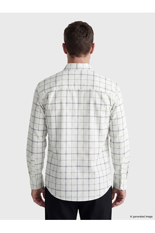 Lcwaıkıkı Classic Beyaz Regular Fit Ekose Oxford Erkek Gömlek