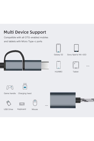 Lunatic 0149 Usb 3.0 Otg To Type C Micro Usb Data Şarj Hızlı