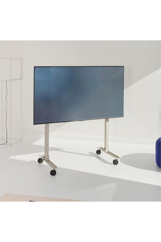 Fitueyes Straight Rollin Tv Standı 40 70", Tekerlekli & Mobil, Şık Siyah Tasarım Tv Ünitesi Beyaz