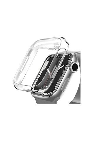 Apple Watch İle Uyumlu Series 10 Şeffaf Kılıf Ekranı Tam Kapatan Silikon Yapılı Ekran Koruma Apple Watch İle Uyuml