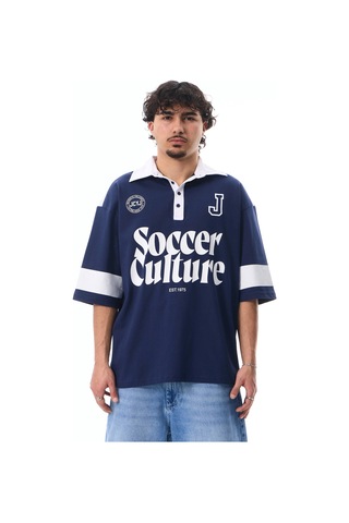 More Black Soccer Culture Baskılı Polo Yaka Premium Oversize Tshirt Parlament
