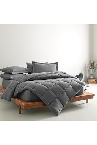 Puffy Mabel Çift Kişilik Comfort Uyku Seti - Antrasit Gri