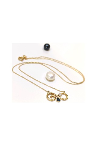 Altın Ürünler Sonsuzluk Göz Boncuklu Kolye 14 Ayar