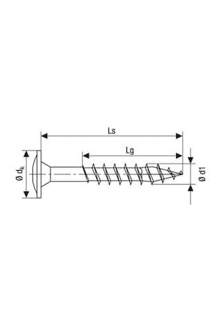 Ahşap Konstrüksiyon Vidası, 8 x 200 mm, 50 Adet, Yarım Dişli, Hav