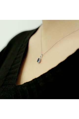 Lova Pırlantalı Damla Safir Anturaj Kolye - 2020003