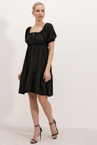Bigdart 2351 Kloş Poplin Elbise - A.siyah 001