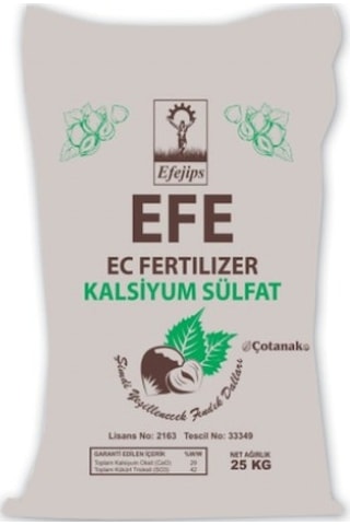 Efe Kalsiyum Sülfat 25 KG Kalsiyum Kükürt Efe Kalsiyum Sülfat 25 KG Kalsiyum Kükürt