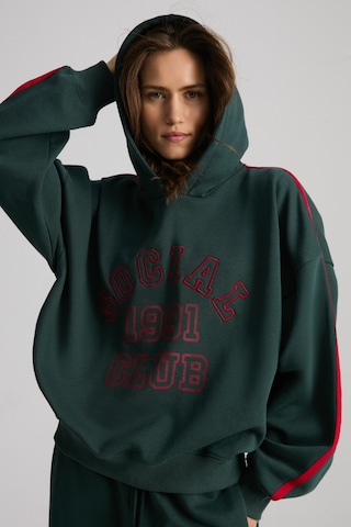 Grımelange Possıbılıty Kadın Nakışlı Baskılı Kapüşonlu Yeşil Sweatshirt