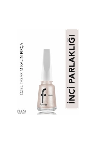 Flormar Pearly Yarı Transparan & Parlak Bitişli Sedefli Oje Pl473 Pearl Beige