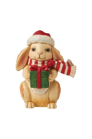Enesco Jim Shore Heartwood Creek Noel Tavşanı Minyatür Heykelcik, 9,5 Cm, Çok Renkli