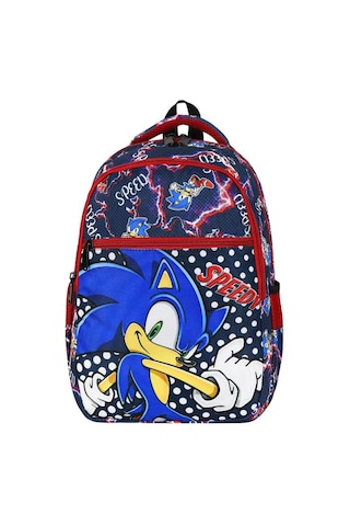 İlkokul Çantası Sonic 2'li Set 40 30 Cm Beslenme Çantası Ortopedik Sırt Çantası Erkek Çocuk Lacivert