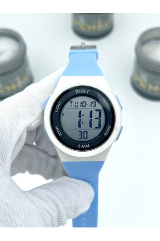 Penly Su Geçirmez Dijital Çocuk Kol Saati 348 Model Mavi +4 Renk Kronometre-alarmlı 5atm