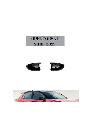 Opel Corsa F 2019 2020 2021 2022 2023 İle Uyumlu Araca Özel Yarasa Batman Piano Black Ayna Kapağı Takımı 2 Parça 1 Adet