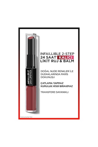 L'Oreal Paris Infaillible 2 Step 24 Saat Kalıcı Likit Ruj & Balm 801 Toujours Toffee
