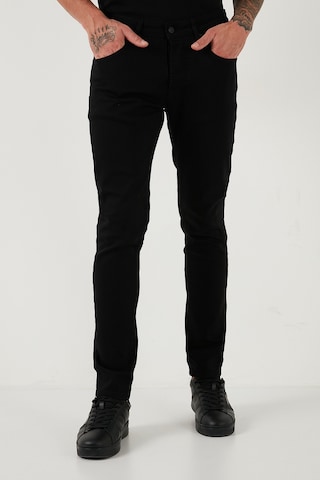 Buratti Streç Pamuklu Slim Fit Normal Bel Dar Paça Jeans Erkek Kot Pantolon 1115C01Napoli Siyah