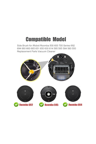 Roomba 600 Serisi Uyumlu Yan Fırça 2 Adet Genel