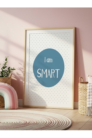 I Am Smart Dijital Baskı Poster Mavi Çerçevesiz