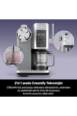 Ninja Swirl By Creami Soft Serve Dondurma Makinesi 13 Programlı Frozen Yoğurt Sorbe Milkshake Ev Tipi Soğuk Tatlı Cihazı 800 W Premium