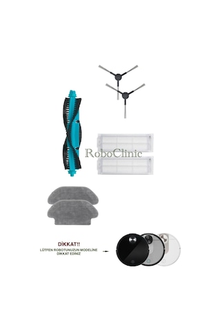 Xiaomi Mop Pro / Viomi Se-v2-v3-v2pro-v3pro Uyumlu Yedek Fırça,hepa Filtre,mop Set-7 Parça