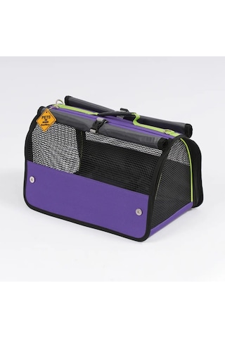 Reyo Brave Paws Flybag Plastik Yırtılmaz Fileli Kedi Ve Köpek Taşıma Çantası Seyahat Çantası Mor 45x25x26cm Hav