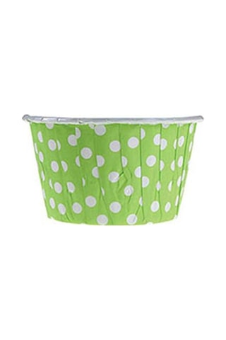 Trend Hediye Sepeti 50'li Yeşil Puantiyeli Muffin Kek Kalıbı, Kek Kapsülü Cupcake Kalıbı, Airfryer U Sku: Smg8690010534781 Açık Gri