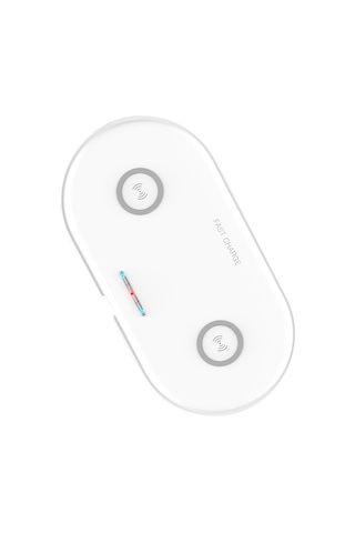Geeksen Ht-02 Beyaz İki Portlu Kablosuz Şarj Cihazı - 7.5w Ve Samsung Uyumlu 10w Hızlı Şarj Desteği