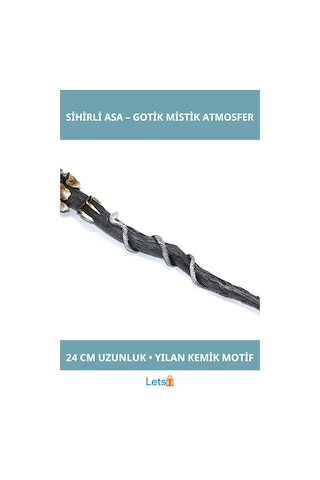 Polyester Sihirli Asa Yılan Kemik Detaylı 24 Cm Gotik Dekoratif Aksesuar 1 Adet