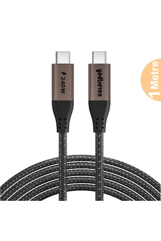 Yediseven Fishbone Type-C To Pd3.1 240W Hızlı Şarj Kablosu 1 M