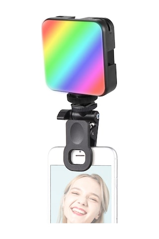 Andoer W64rgb Mini Cep Telefonu Klipsli Rgb Video Işığı Siyah Siyah