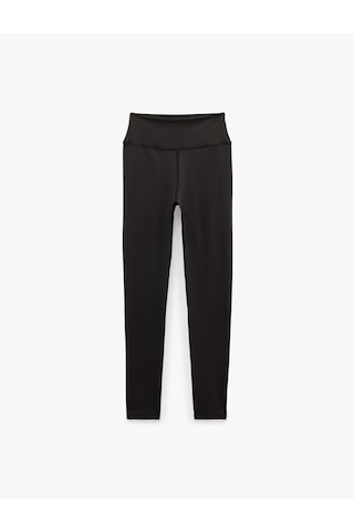 Koton Yüksek Bel Slim Fit İnterlok Spor Tayt Siyah 6sak40452nk
