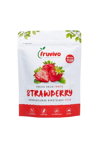 Fruvivo 6'lı Freeze Dry Paket - Çilek + İncir + Elma + Mango + Ananas + Şeftali - Dondurularak Kurutulmuş Meyve Cipsi Şeker İlavesiz %100 Doğal Vegan 120 G
