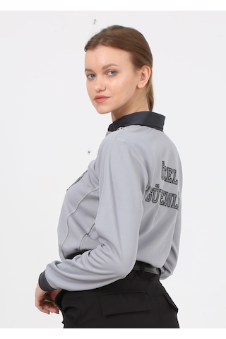 Yeni Tip Kamu Personel Bayan Özel Güvenlik Kışlık Sweatshirt İçi Şardonlu Gri