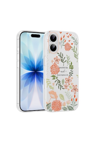 Apple iPhone Uyumlu 16 Kılıf Kamera Korumalı Desenli Zore Klip Kapak - Beautiful -