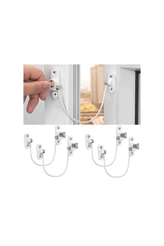 Adet Pencere Sınırlayıcı Kilidi Pencere Sınırlayıcı Bebek Pencere Kilidi Pencere Kilidi Kapı Kilidi Renk: Beyaz