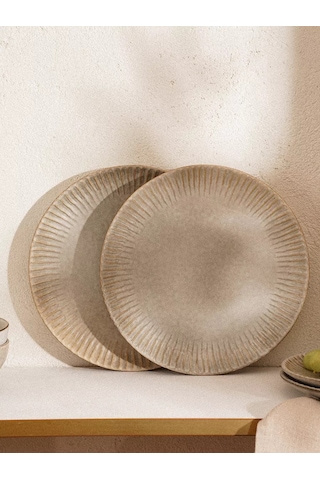 Sl Home Yemek Porseleni Tabak Seti 2 Parça Monti D 21 Cm 217289836 Bej