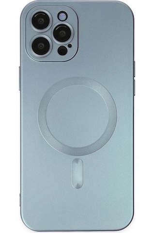 Gld-spt- Newface Apple Uyumlu iPhone 12 Pro Max Kılıf Moshi Lens Magneticsafe Silikon - Sierra Blue