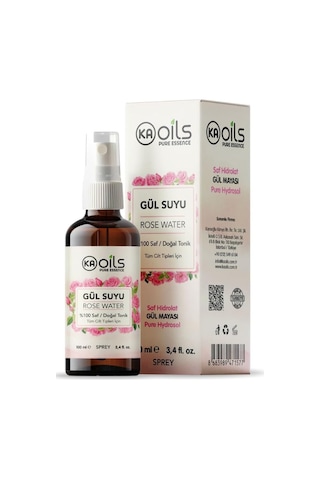 Tr Saf Gül Suyu - 100% Pure Rose Water 100 Ml - Doğal Gül Mayası Hidrolatı - Canlandırıcı Ve Nemlendirici Yüz T