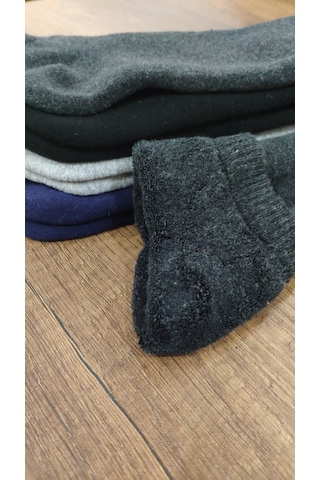 Dikişsiz Kışlık Kalın Havlu Patik Çorap 4 Çift Pamuklu Beyaz