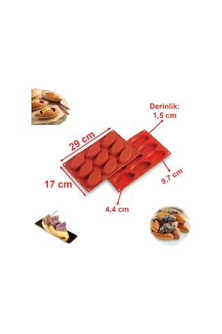 9 Göz Mekik Şekilli Silikon Sabun Çikolata Mum Pasta Kek Kalıbı