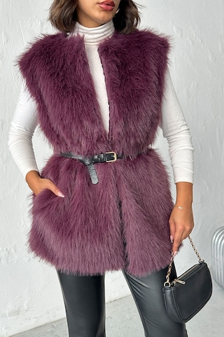 Verymoda Tüylü Yelek Vmf1567 Mürdüm