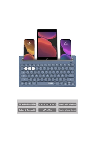 Everest KB-BT84 Bluetooth Kablosuz Klavye
