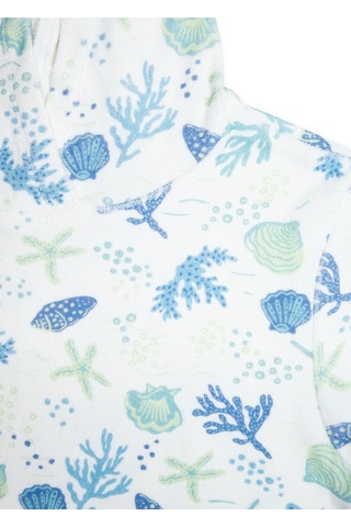 ORGANİK HAVLU KUMAŞ KAPÜŞONLU KOLSUZ KIZ ÇOCUK TSHİRT Ekru