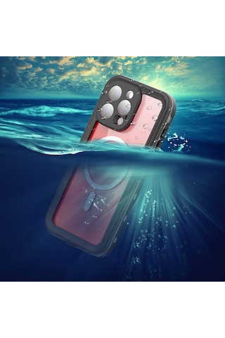 Apple Uyumlu iPhone 15 Plus Kılıf Case, 360 Derece Koruyucu 2metre Su Geçirmez Kapak Waterproof Cover