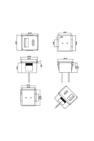 Ic-266t-4 Pano Tip Kare Type-c + Usb Şarj Soketi