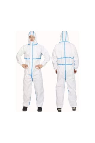 Tıbbi Koruyucu Tulum 55gr Laminasyonlu Sıvı Geçirmez Tek Kullanımlık Tam Koruma İçin Medikal