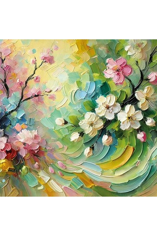 Buradabulabilirsin İlkbahar Mevsimi Kanvas Tablo 60x60cm Bbz Çok Renkli