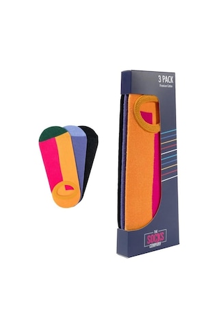 The Socks Company 161p 3 Çift Desenli Kadın Görünmez Çorap Çok Renkli