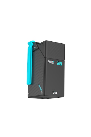 Bix Pb3010w 30000mah 65w Süper Hızlı Şarj Askı Tasarımlı Powerbank 4 Portlu Dijital Göstergeli Type-c Pd Taşınabilir Şarj Cihazı Siyah
