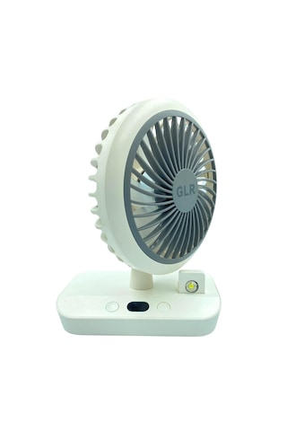 Bigmate Beyaz Mini Masa Fanı Taşınabilir Serinletici Işıklı Şarjl